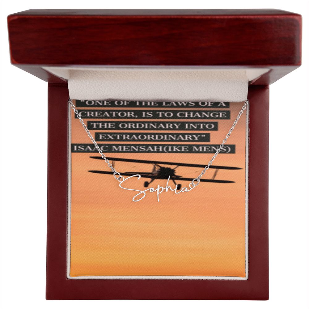 IKE MENS Quote Signature Name Necklace