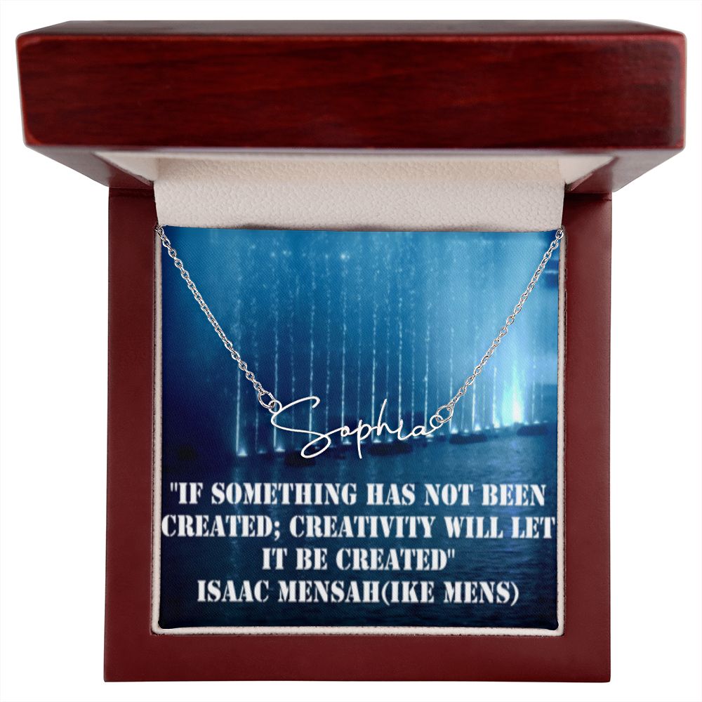 IKE MENS Quote Signature Name Necklace