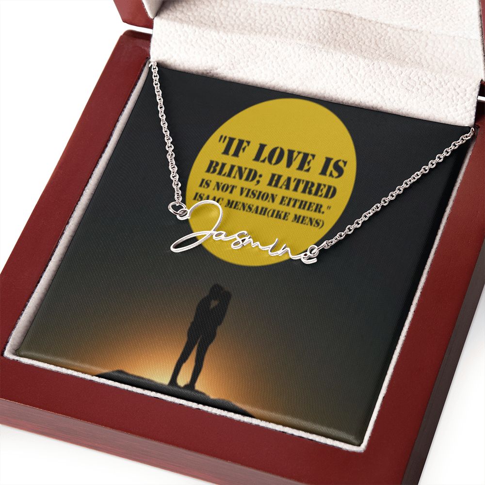 IKE MENS Quote Signature Name Necklace
