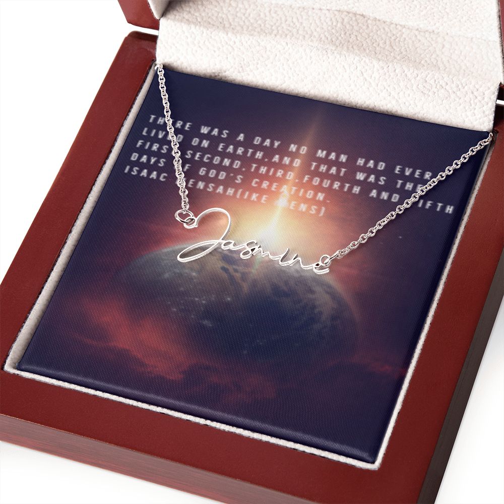 IKE MENS Quote Signature Name Necklace