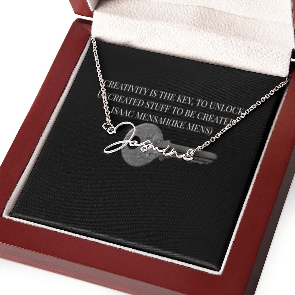 IKE MENS Quote Signature Name Necklace