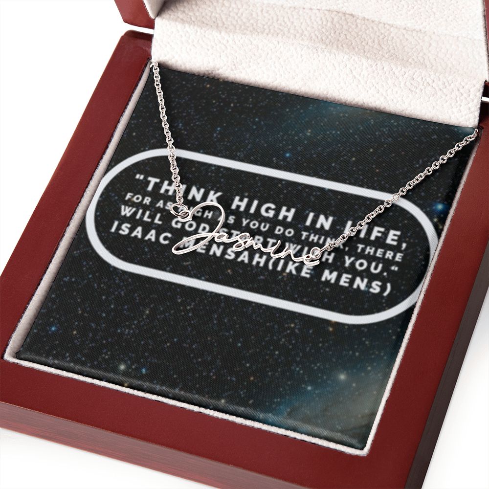 IKE MENS Quote Signature Name Necklace
