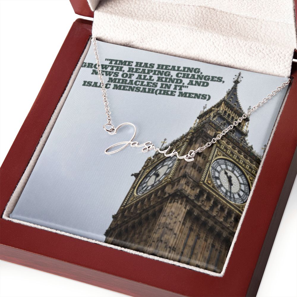 IKE MENS Quote Signature Name Necklace