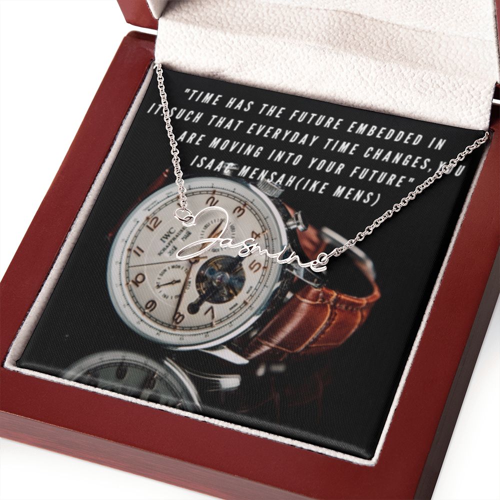 IKE MENS Quote Signature Name Necklace