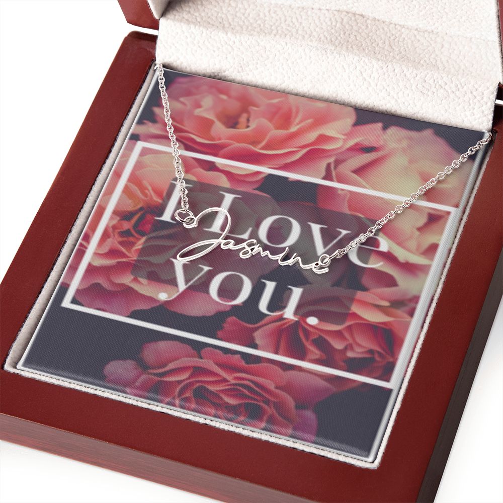 IKE MENS Quote Signature Name Necklace