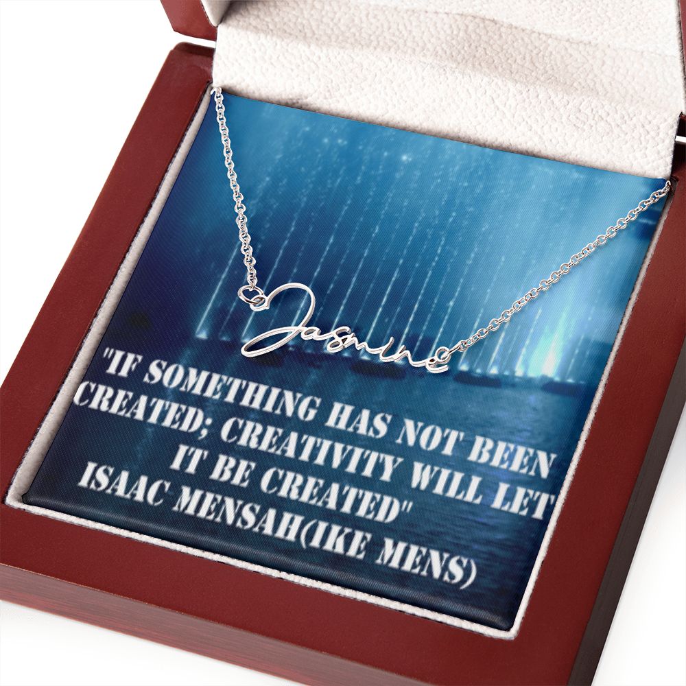 IKE MENS Quote Signature Name Necklace