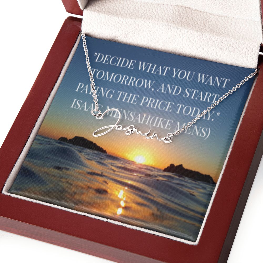 IKE MENS Quote Signature Name Necklace