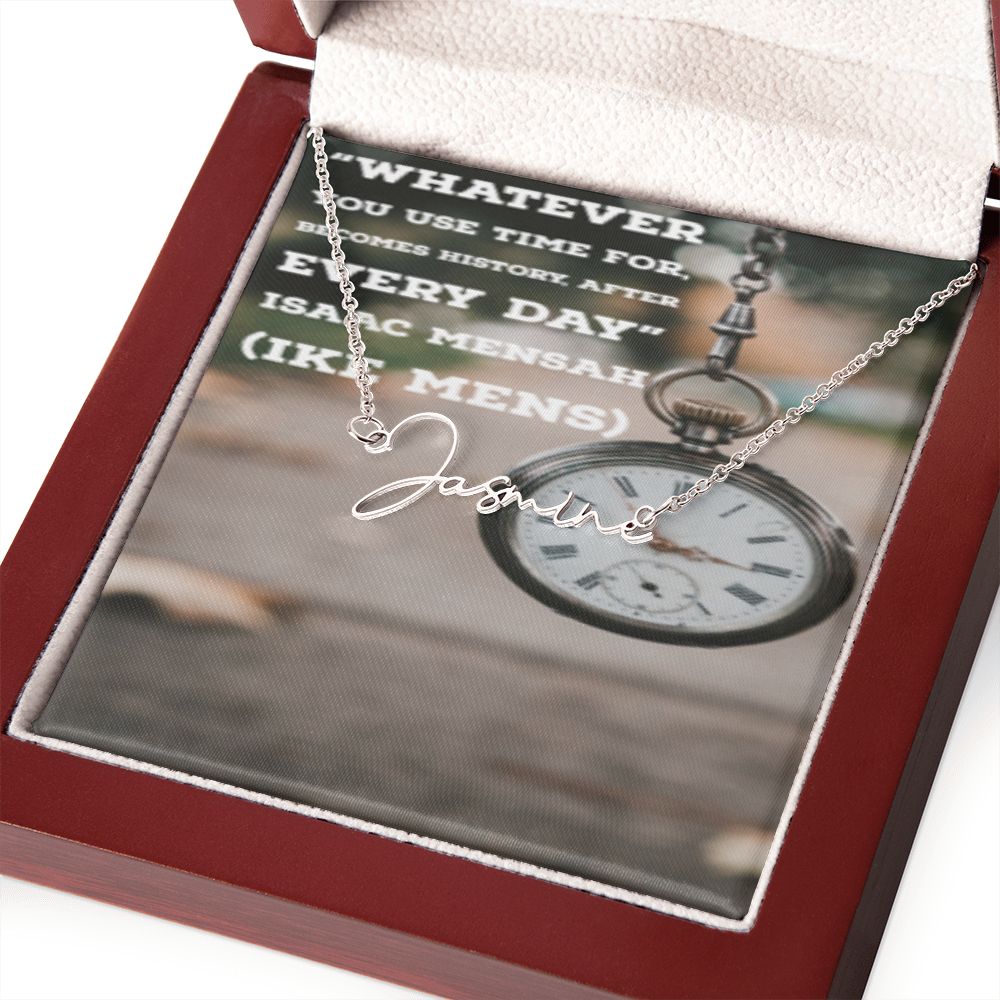 IKE MENS Quote Signature Name Necklace