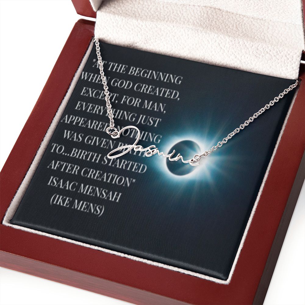 IKE MENS Quote Signature Name Necklace