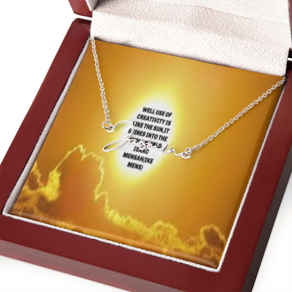 IKE MENS Quote Signature Name Necklace
