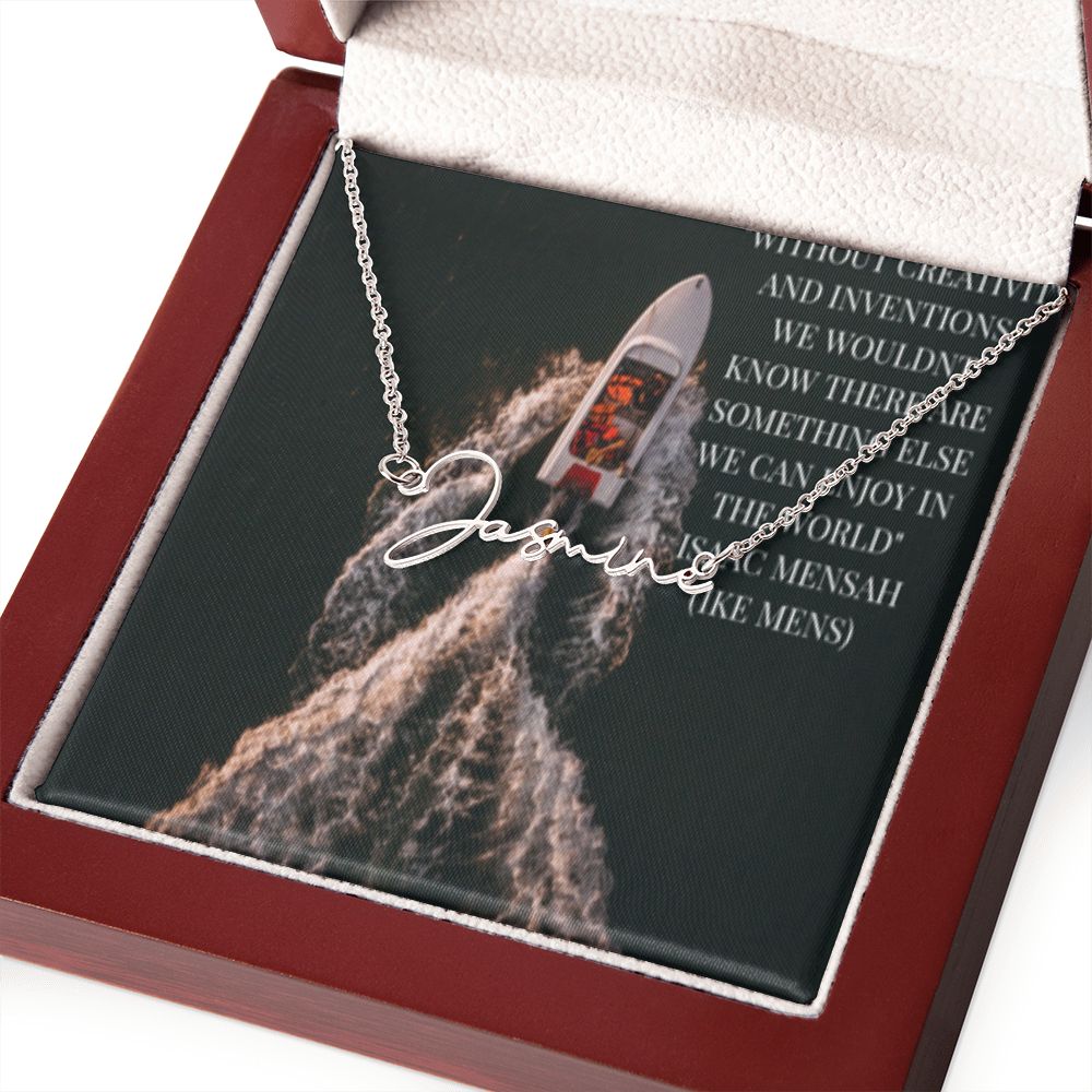 IKE MENS Quote Signature Name Necklace