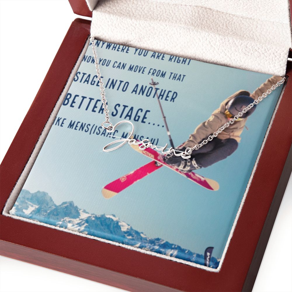 IKE MENS Quote Signature Name Necklace