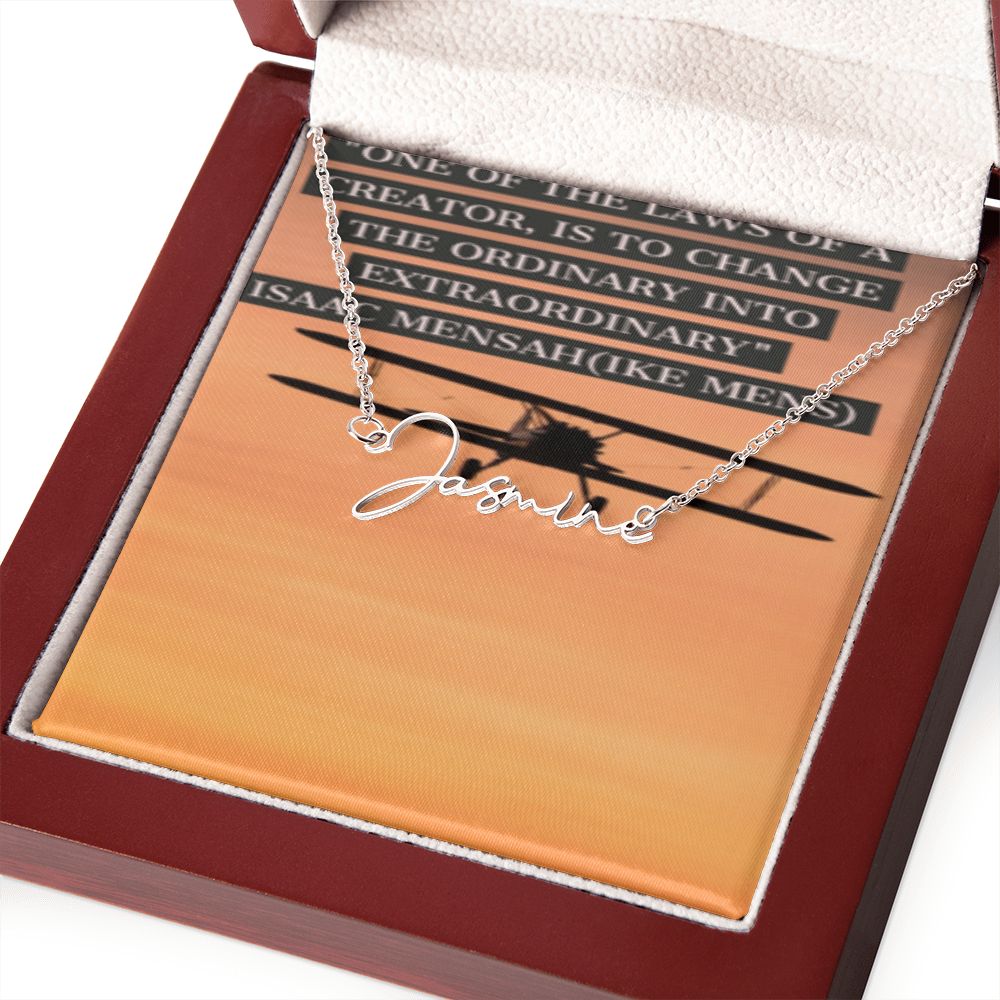 IKE MENS Quote Signature Name Necklace