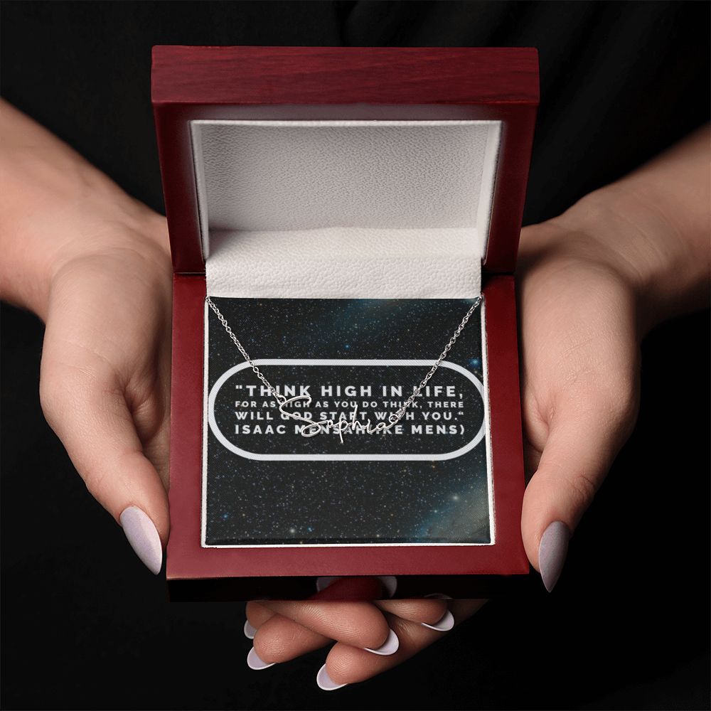 IKE MENS Quote Signature Name Necklace