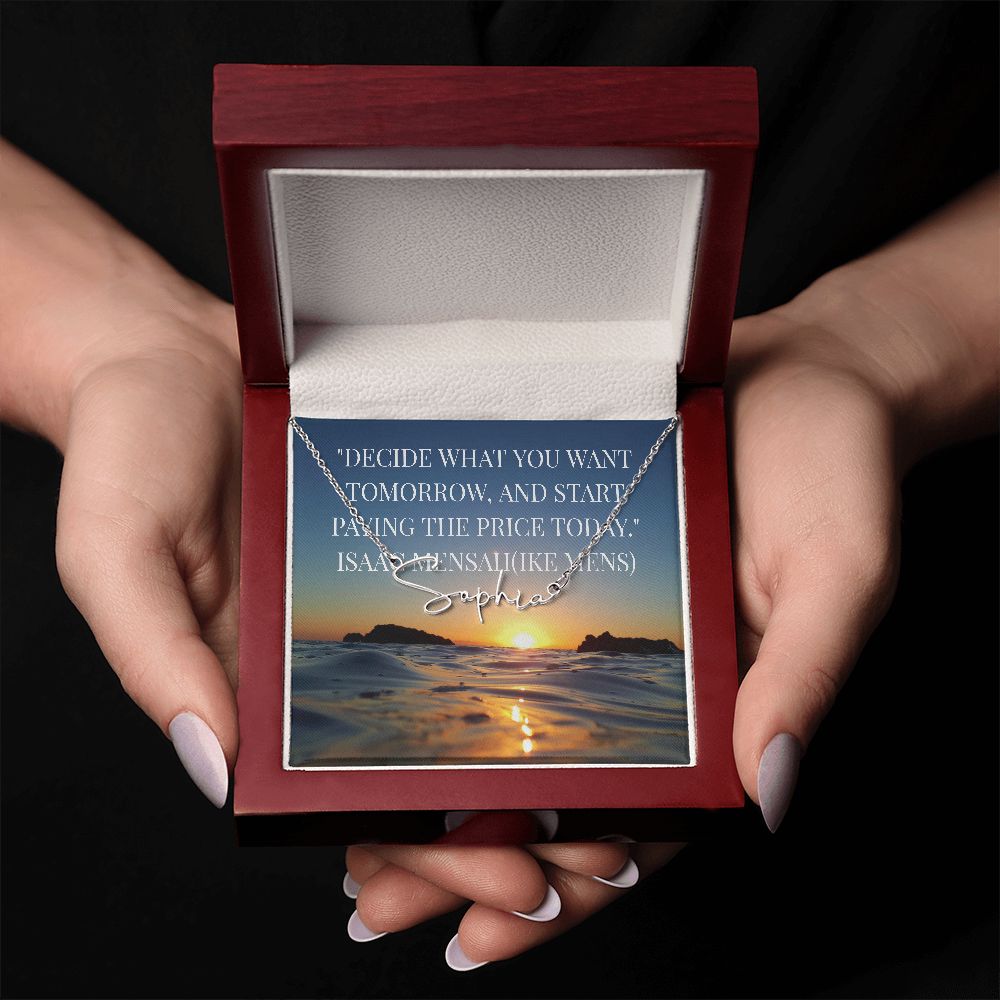 IKE MENS Quote Signature Name Necklace