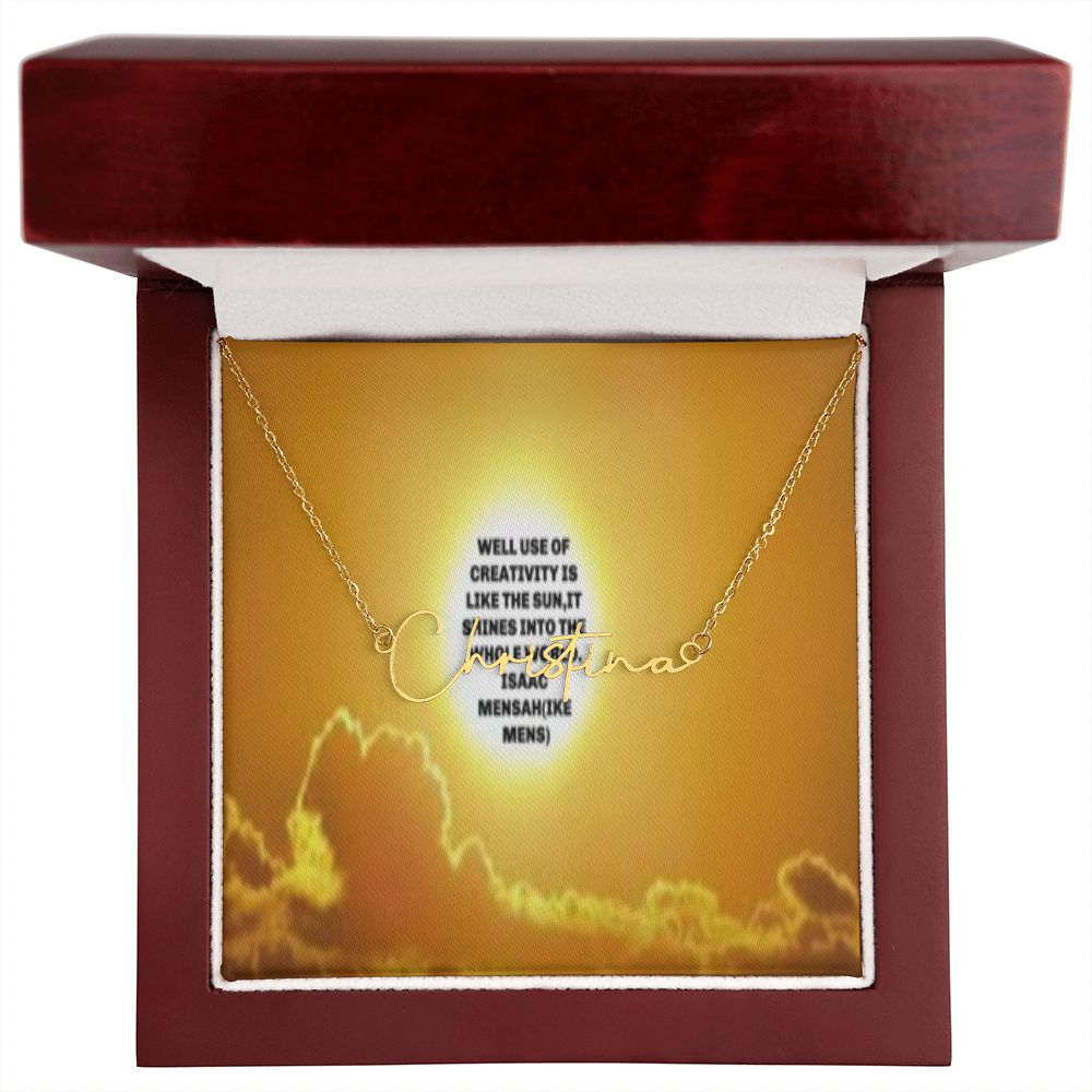 IKE MENS Quote Signature Name Necklace