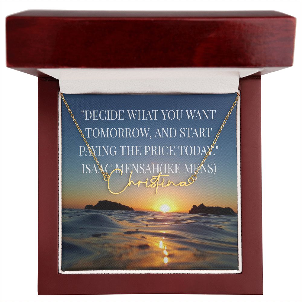 IKE MENS Quote Signature Name Necklace