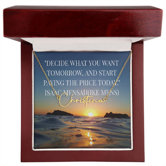 IKE MENS Quote Signature Name Necklace