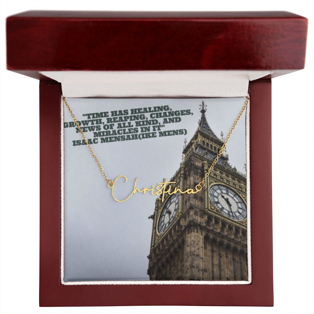 IKE MENS Quote Signature Name Necklace