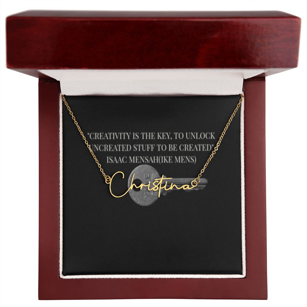 IKE MENS Quote Signature Name Necklace