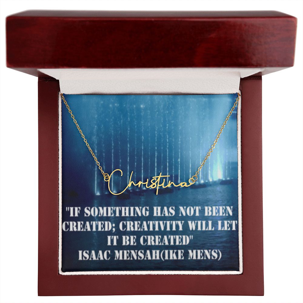IKE MENS Quote Signature Name Necklace