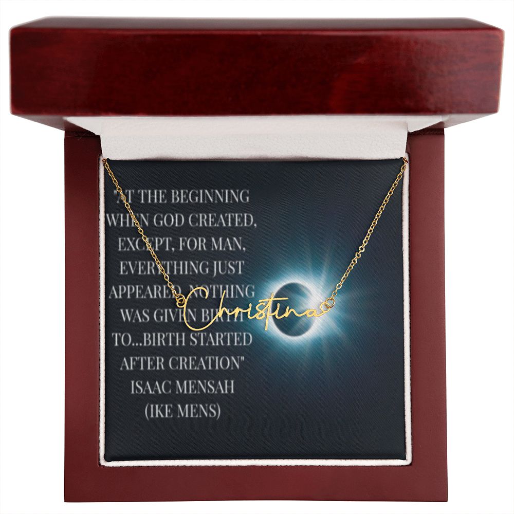 IKE MENS Quote Signature Name Necklace