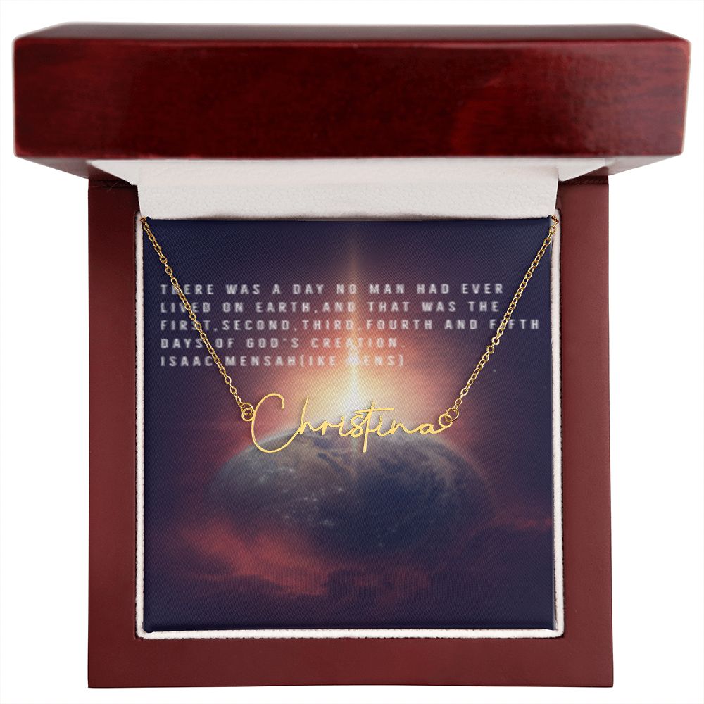 IKE MENS Quote Signature Name Necklace