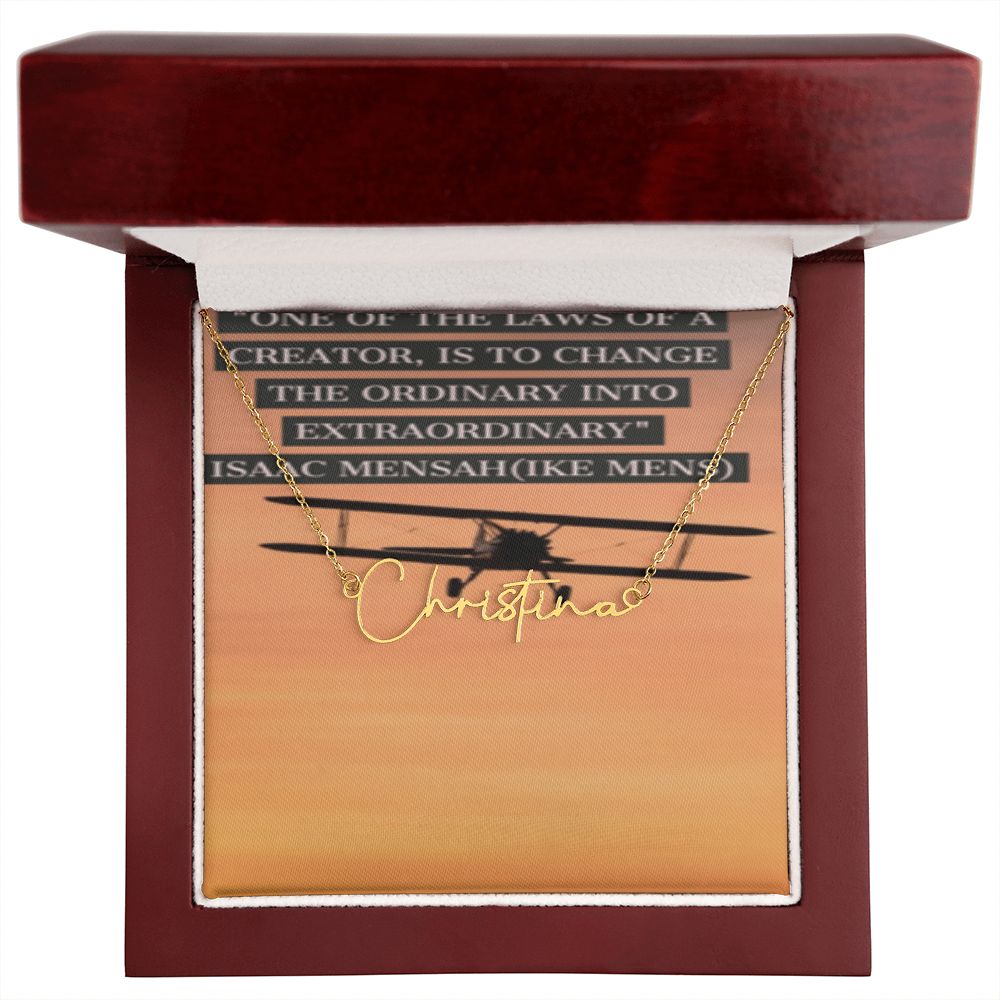 IKE MENS Quote Signature Name Necklace