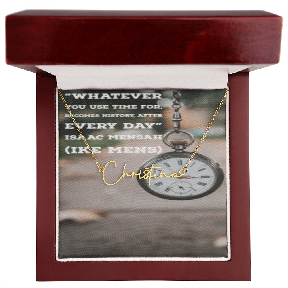 IKE MENS Quote Signature Name Necklace