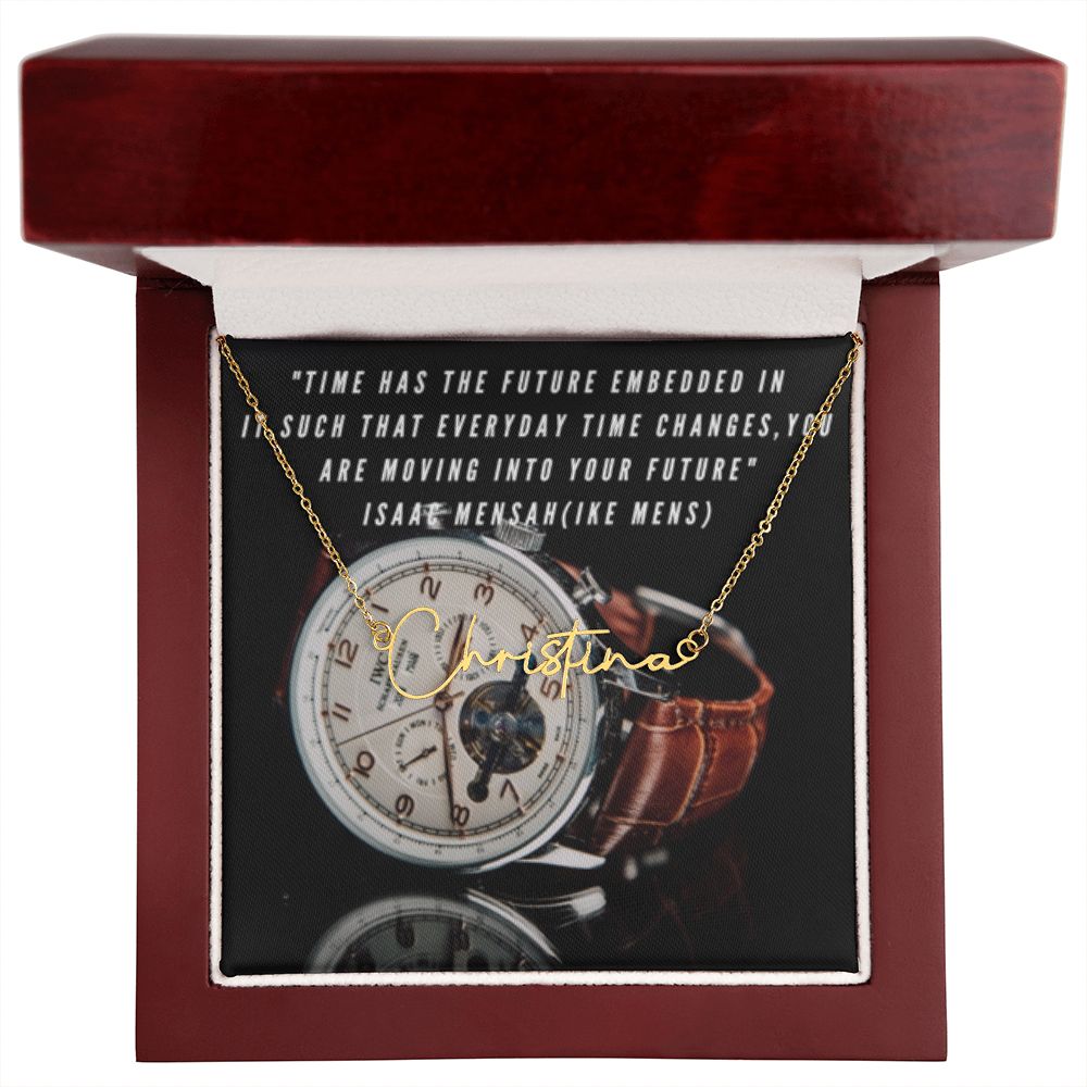 IKE MENS Quote Signature Name Necklace