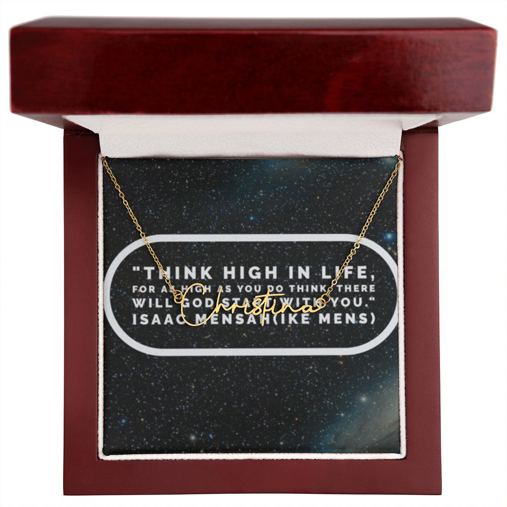 IKE MENS Quote Signature Name Necklace
