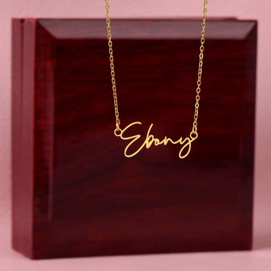 Happy Thanksgiving Day Signature Name Necklace