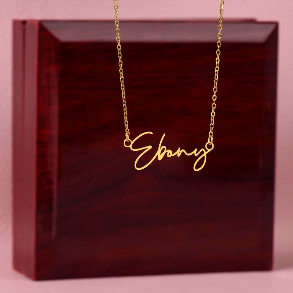 Happy Valentine's Day Signature Name Necklace