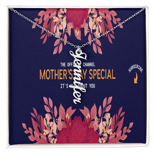 Happy Mother's Day Vertical Name Necklace
