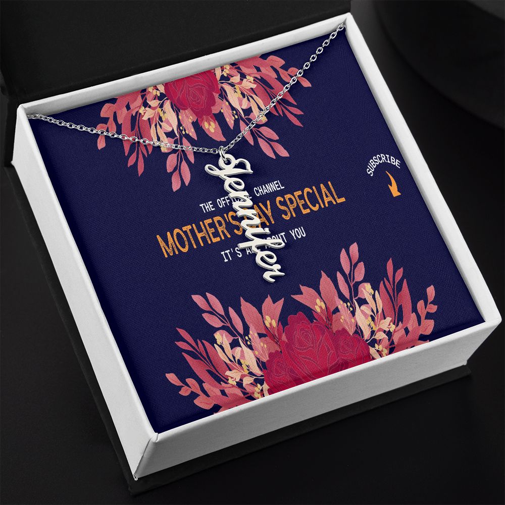 Happy Mother's Day Vertical Name Necklace