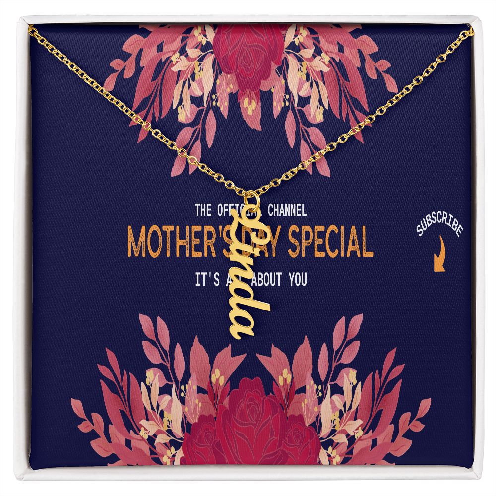 Happy Mother's Day Vertical Name Necklace