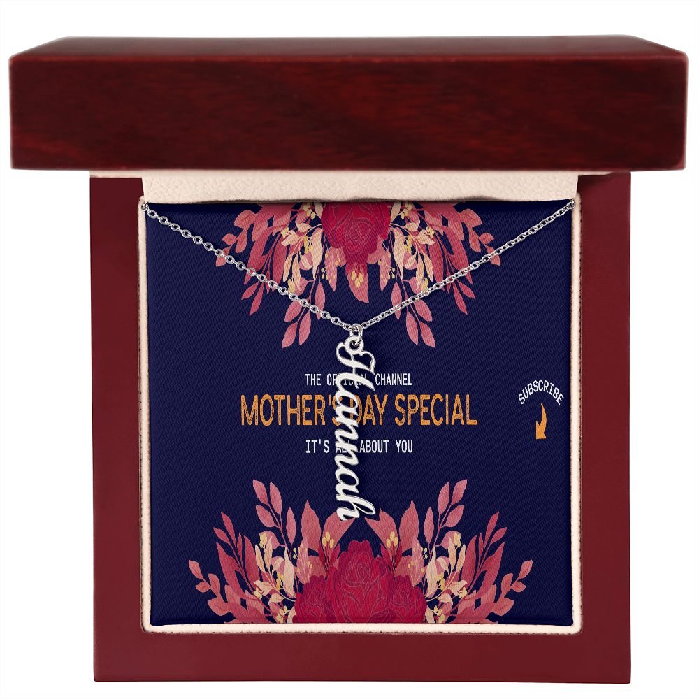 Happy Mother's Day Vertical Name Necklace