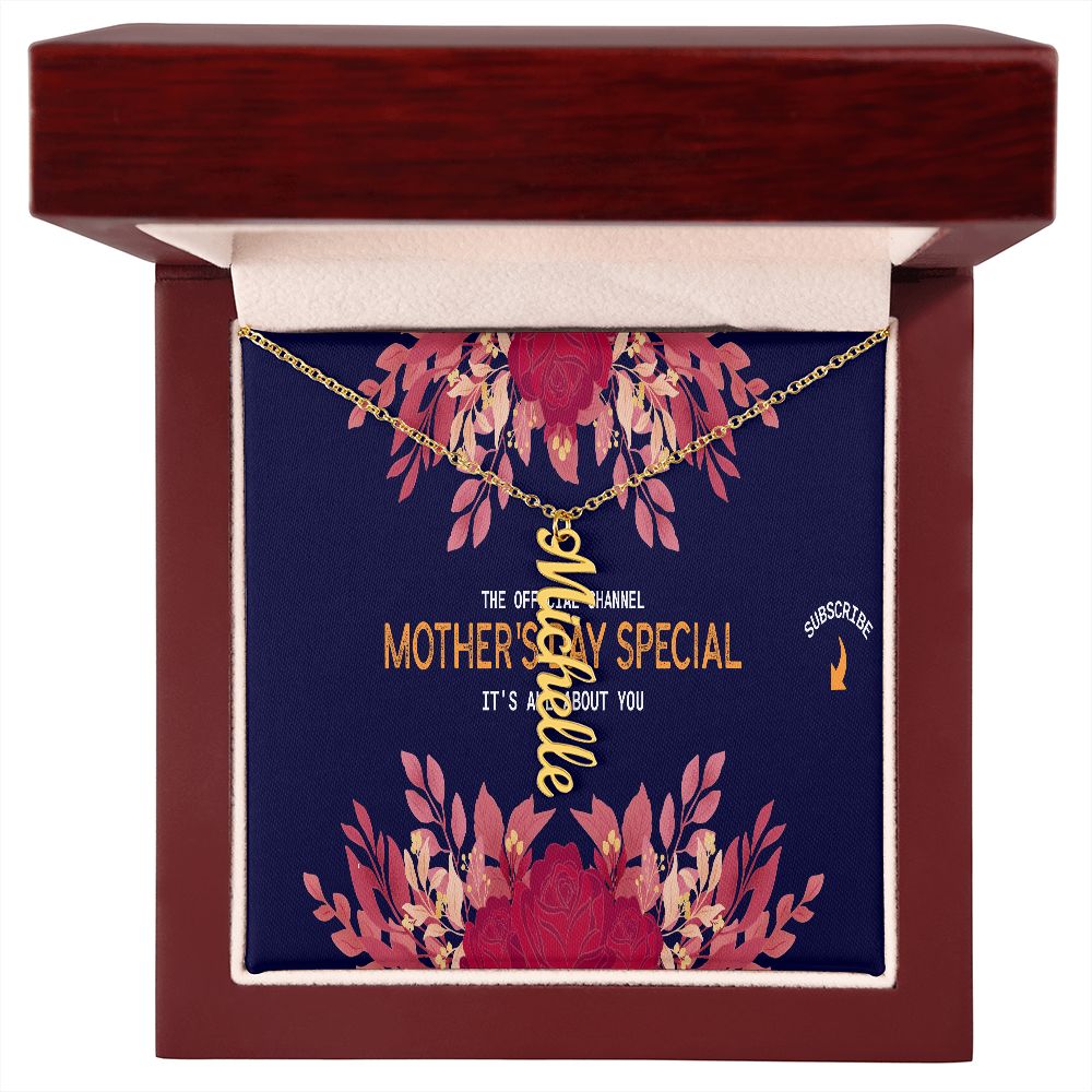 Happy Mother's Day Vertical Name Necklace