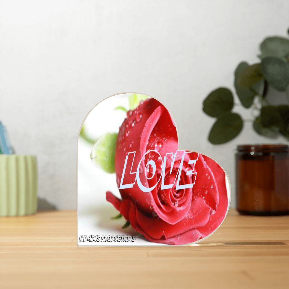 LOVE Acrylic Heart Plaque