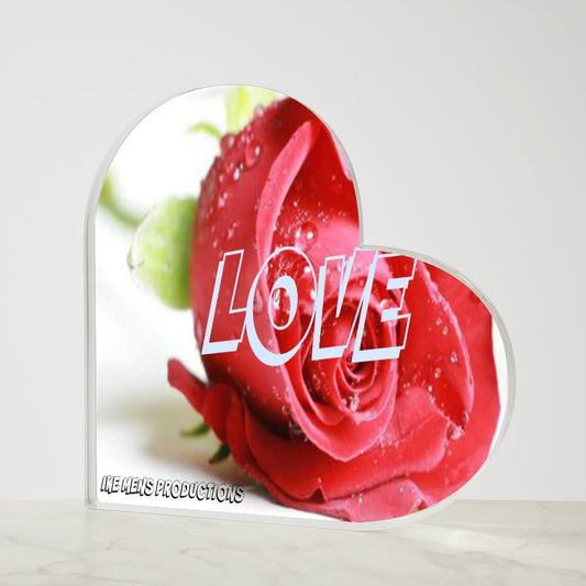 LOVE Acrylic Heart Plaque