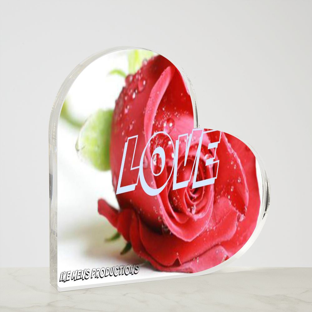 LOVE Acrylic Heart Plaque
