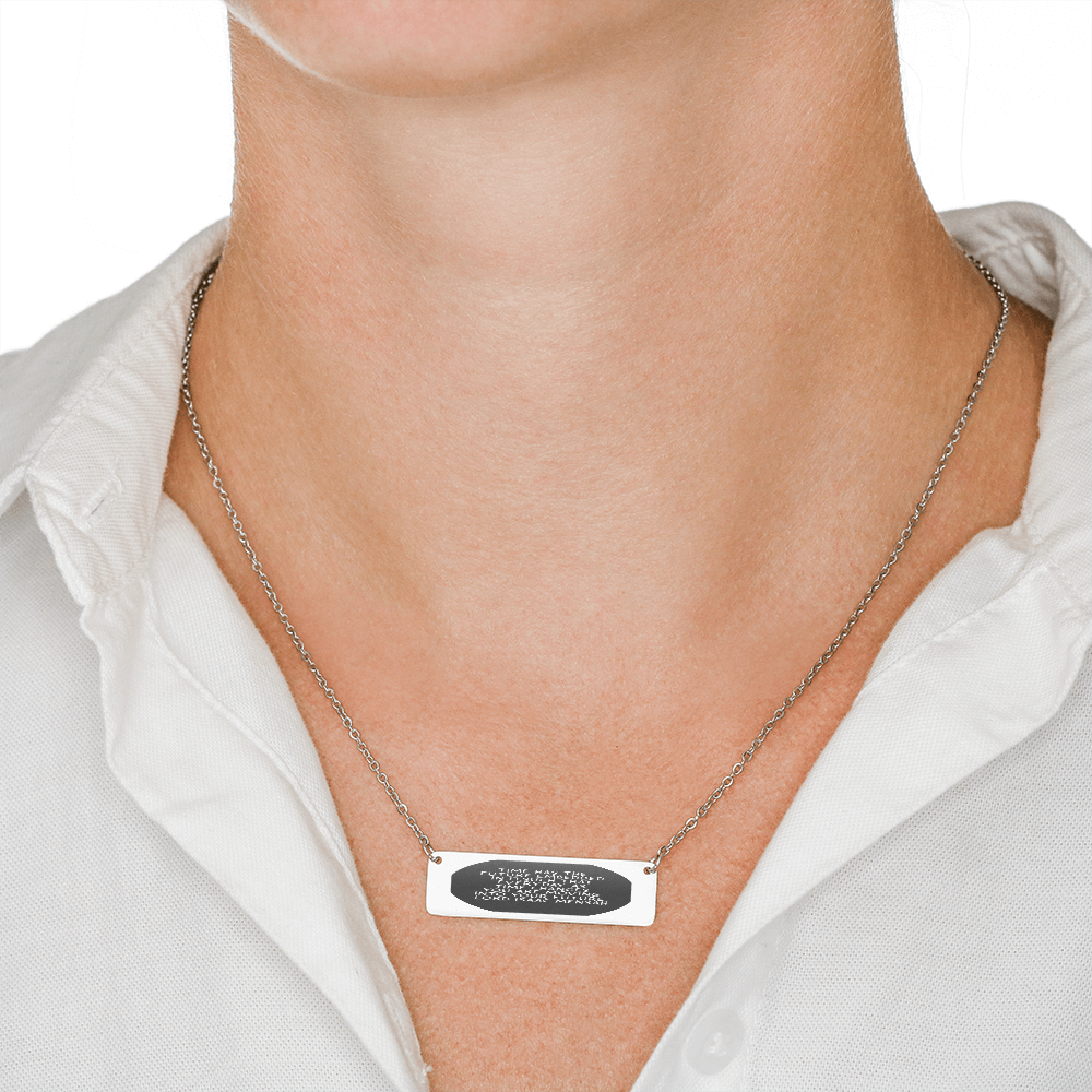 IKE MENS Quote Horizontal Bar Necklace