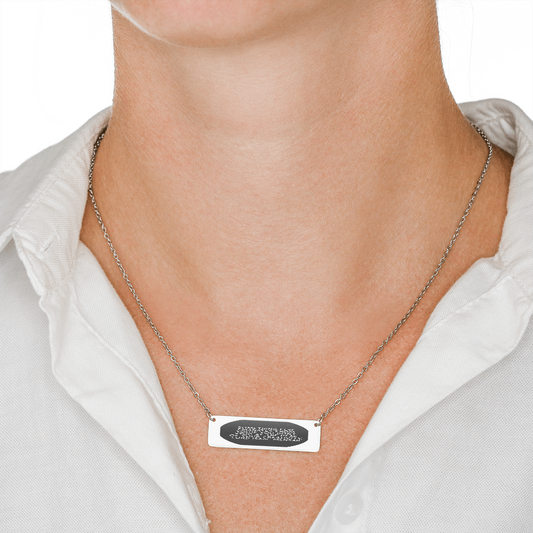 IKE MENS Quote Horizontal Bar Necklace