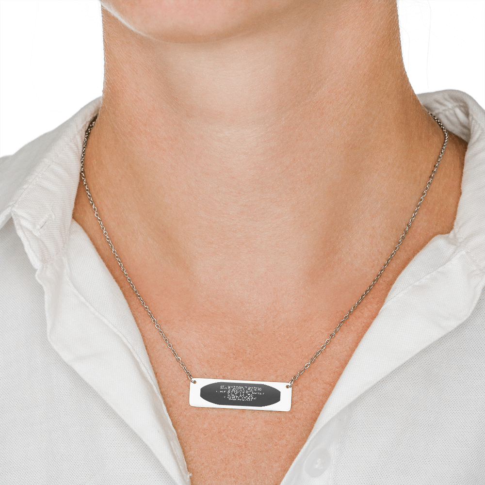 IKE MENS Quote Horizontal Bar Necklace