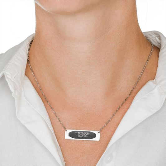 IKE MENS Quote Horizontal Bar Necklace