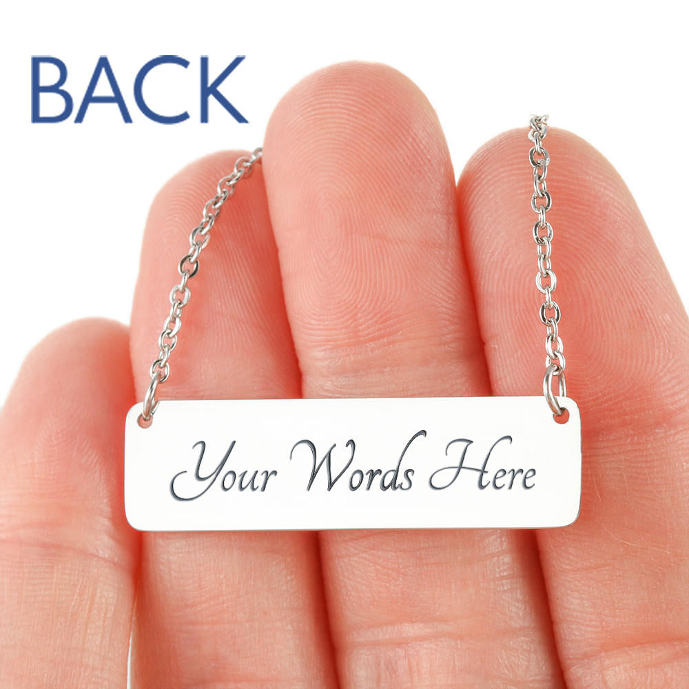 IKE MENS Quote Horizontal Bar Necklace