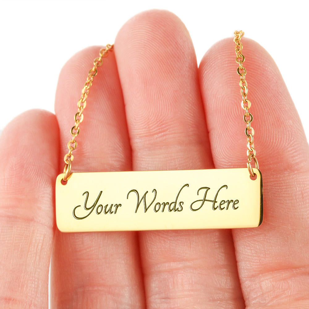 IKE MENS Quote Horizontal Bar Necklace