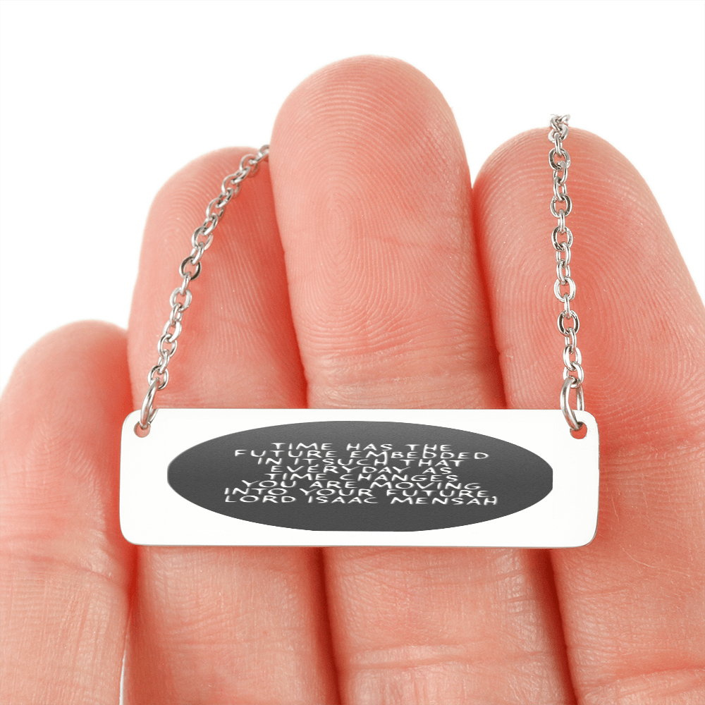 IKE MENS Quote Horizontal Bar Necklace