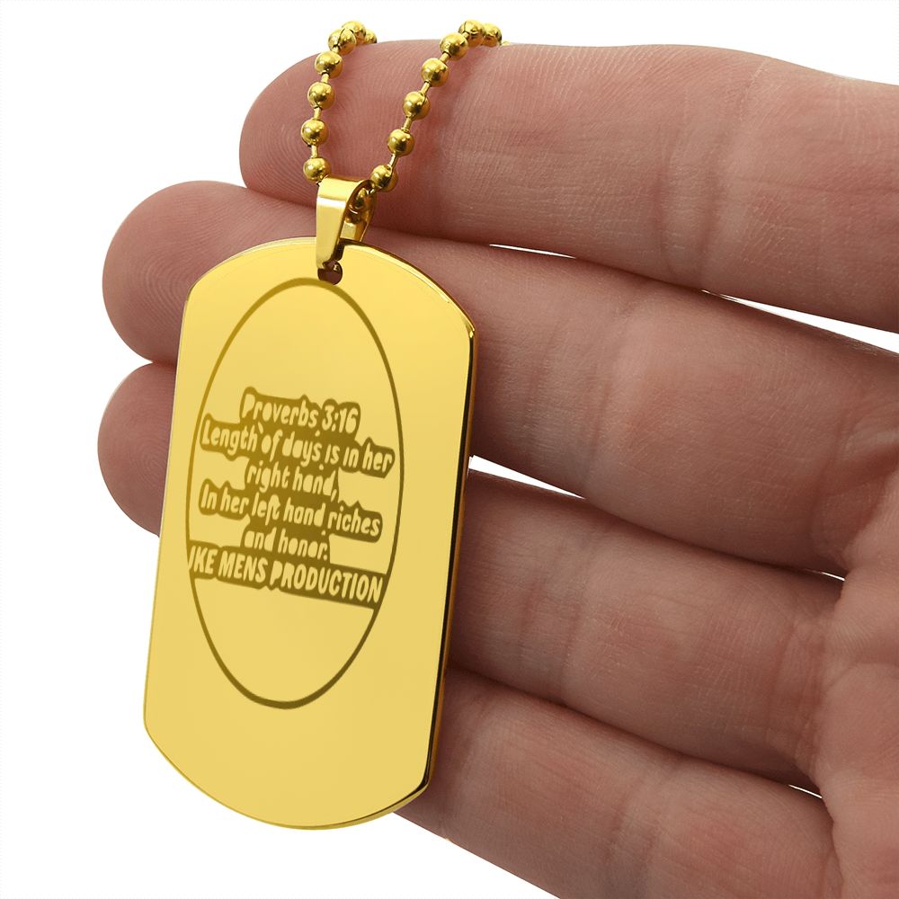 PROVERBS DOG TAG NECKLACE