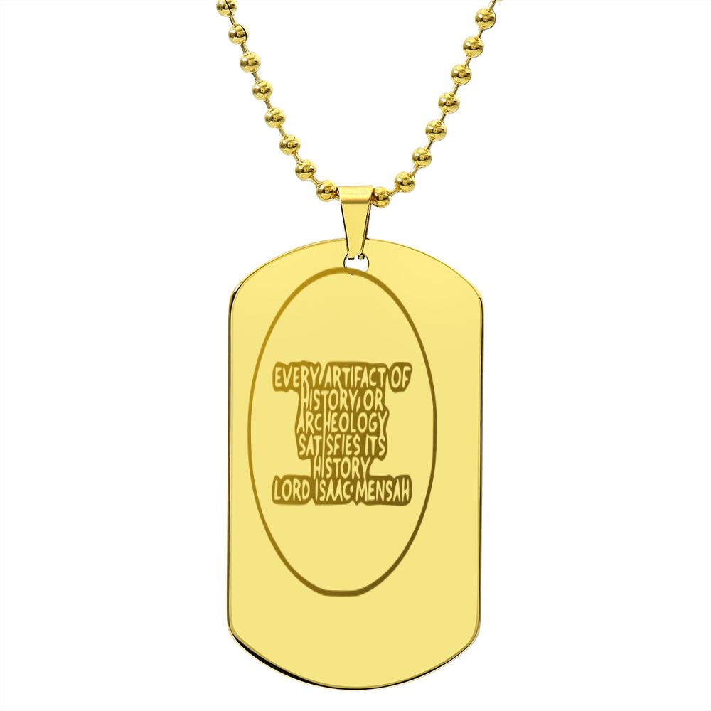 IKE MENS Quote Engraved Dog Tag Necklace